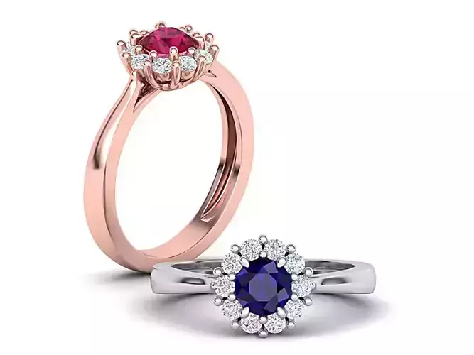 Classic Diana Engagement ring Diamond ring model 3D print model