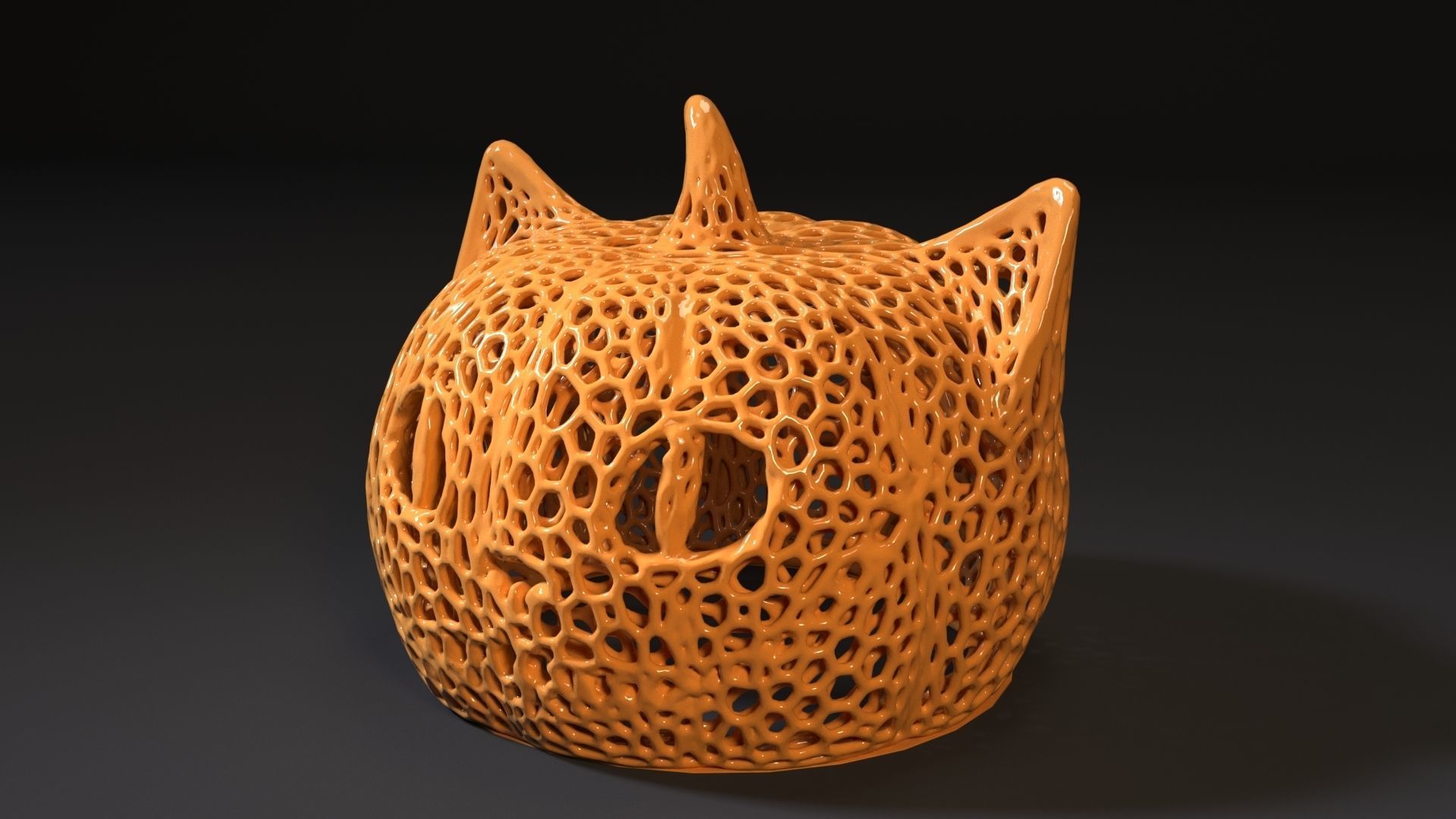 cheshire halloween voronoi 3D print model_1