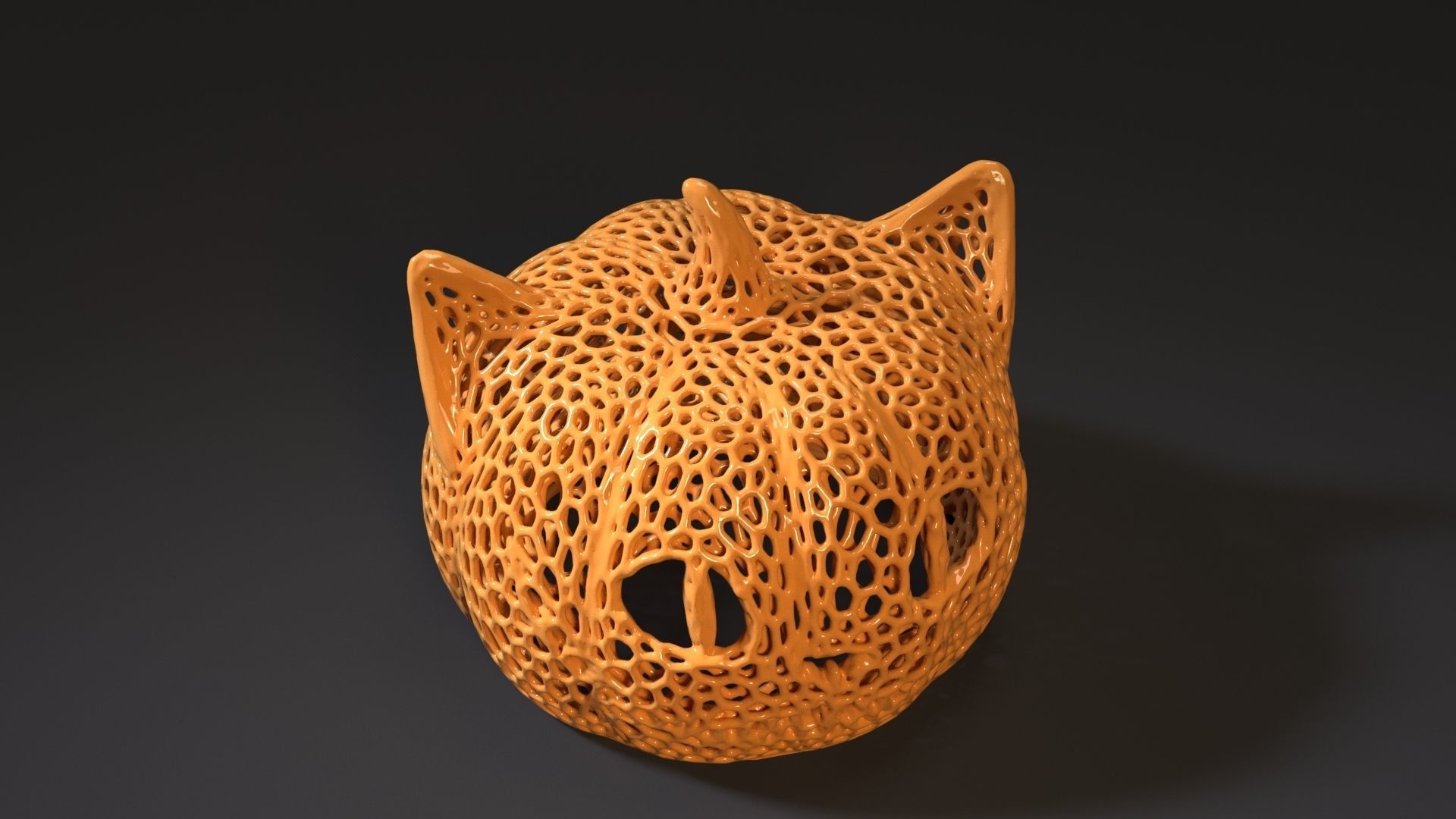 cheshire halloween voronoi 3D print model_4