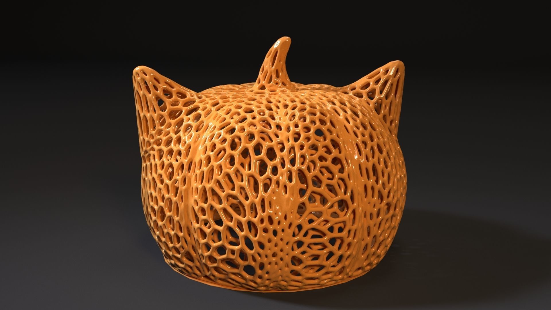 cheshire halloween voronoi 3D print model_3