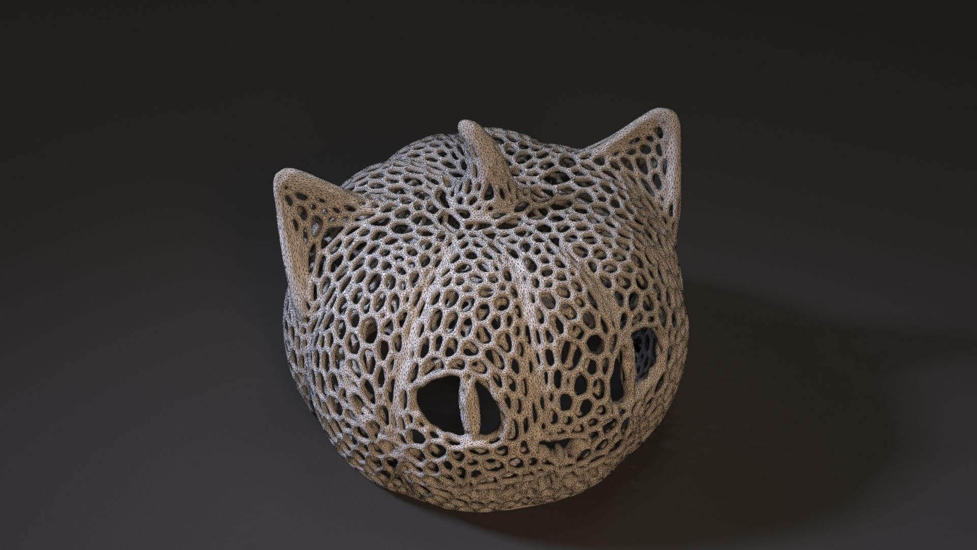 cheshire halloween voronoi 3D print model_5