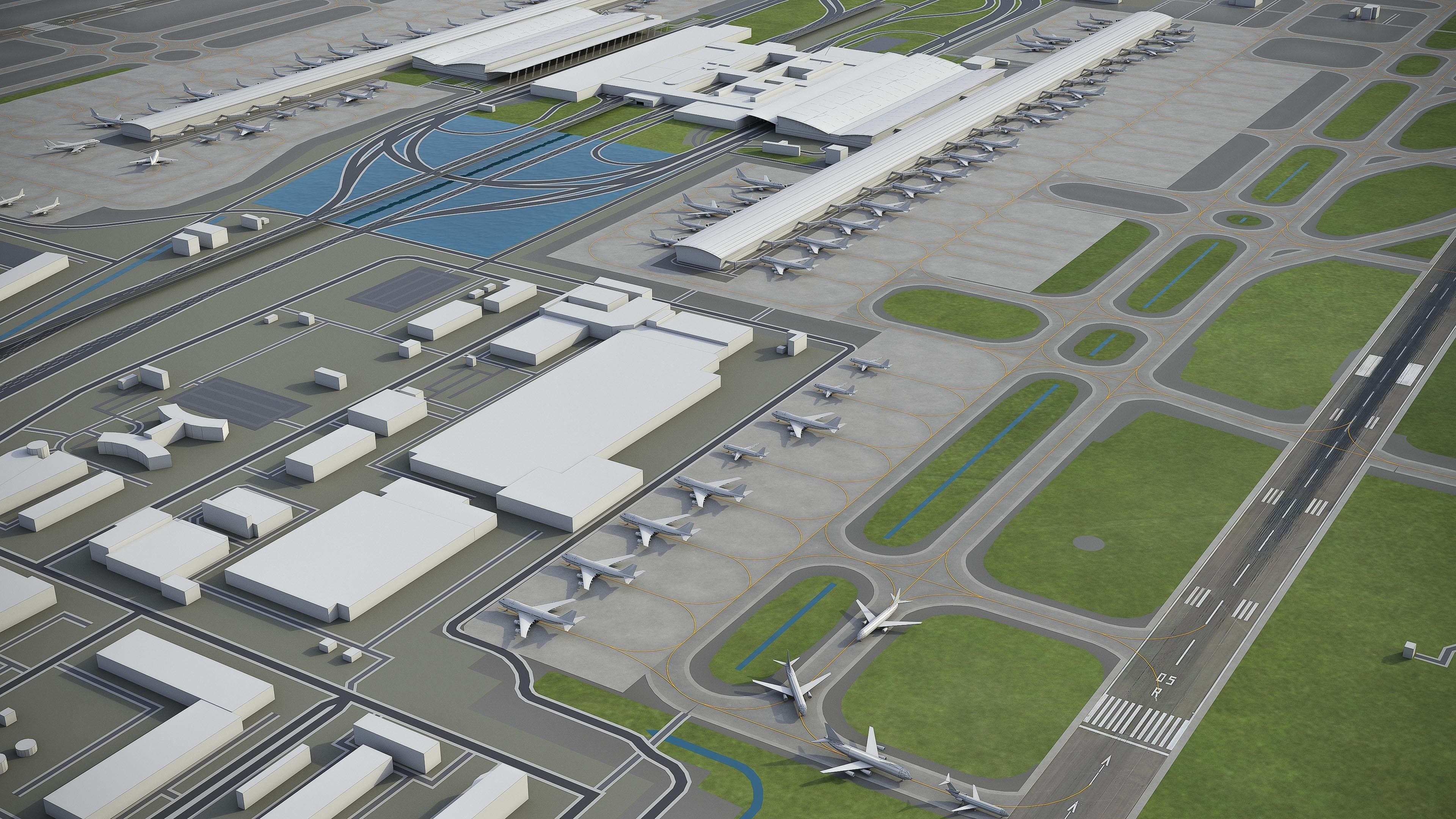 Shanghai Pudong Airport Low-poly 3D model_5