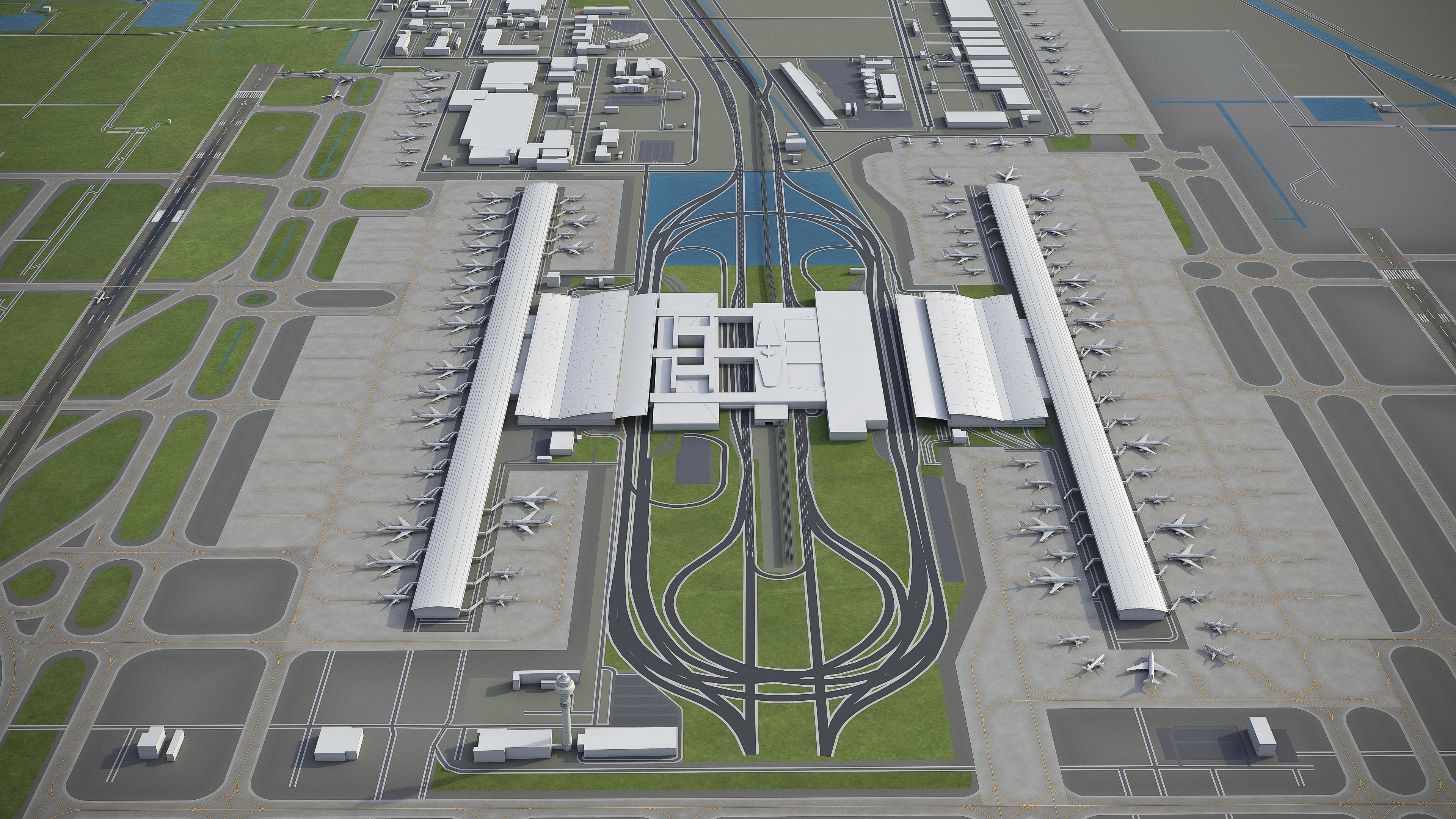 Shanghai Pudong Airport Low-poly 3D model_9