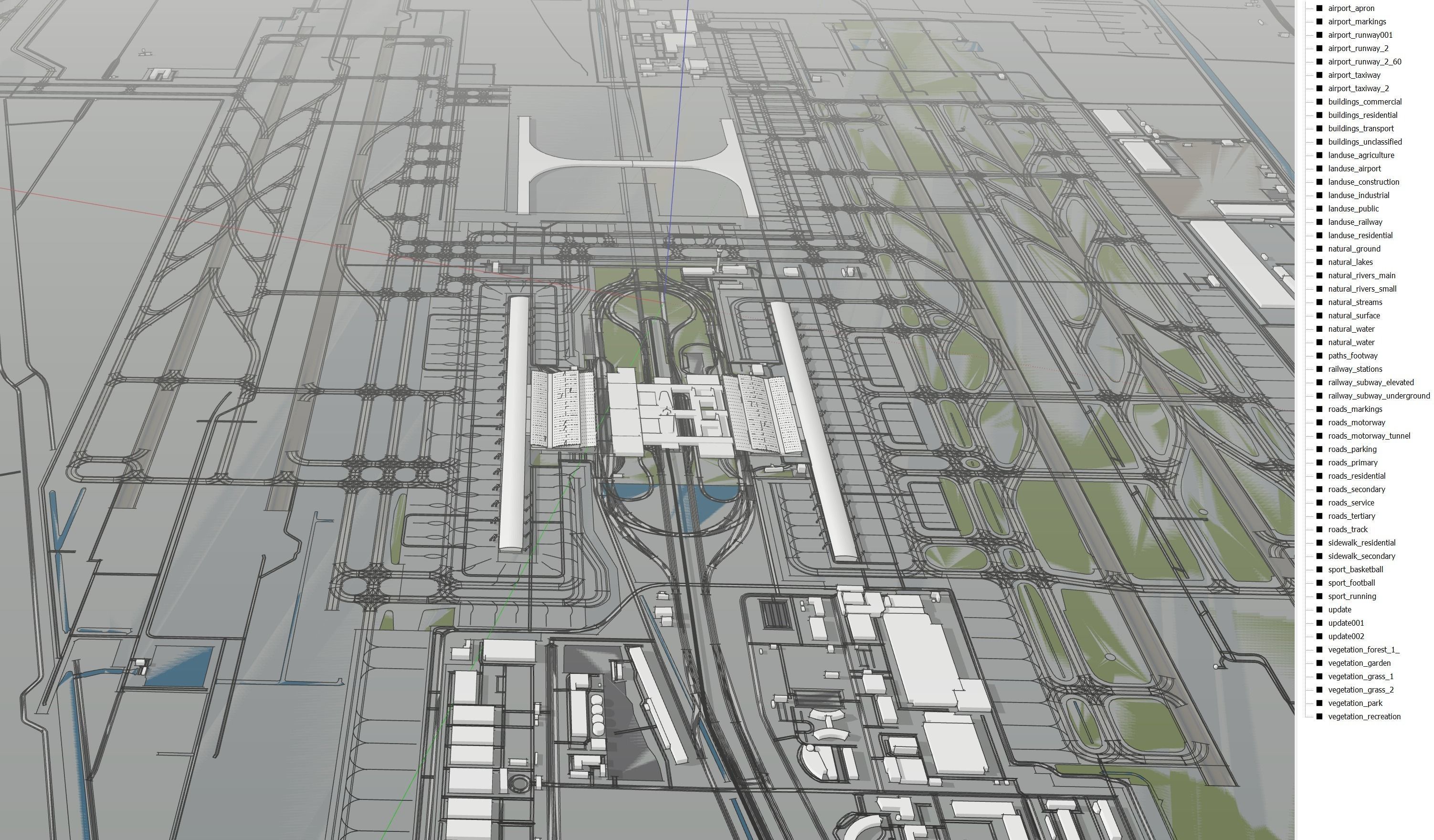 Shanghai Pudong Airport Low-poly 3D model_11