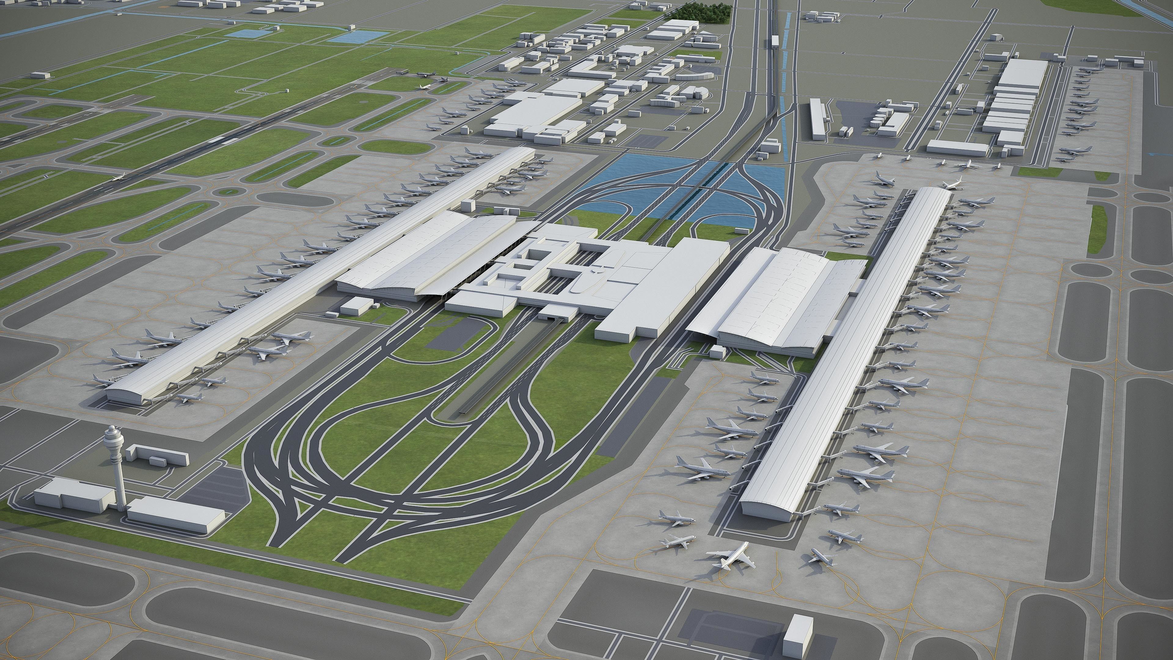 Shanghai Pudong Airport Low-poly 3D model_7