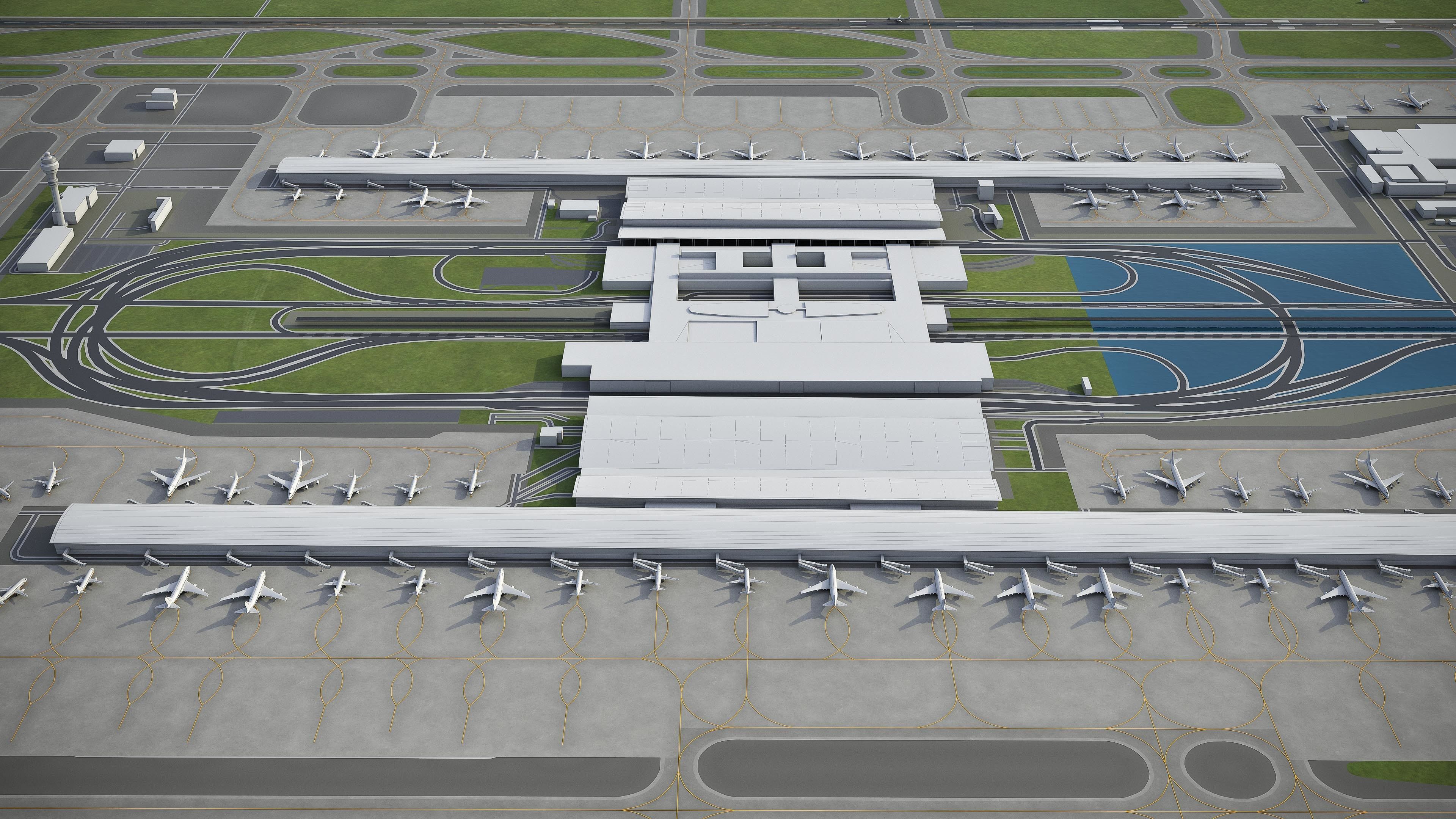 Shanghai Pudong Airport Low-poly 3D model_6