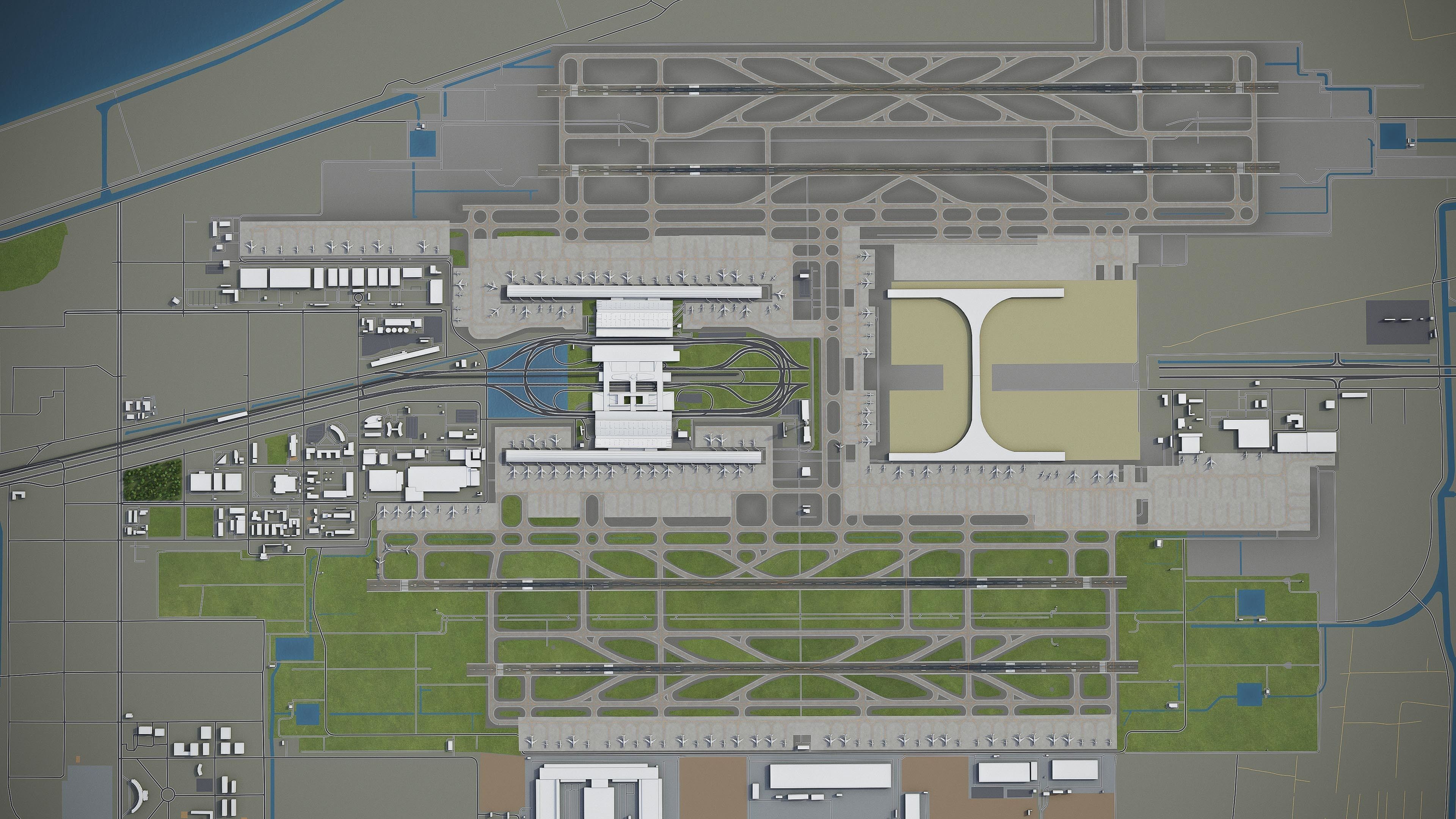 Shanghai Pudong Airport Low-poly 3D model_8