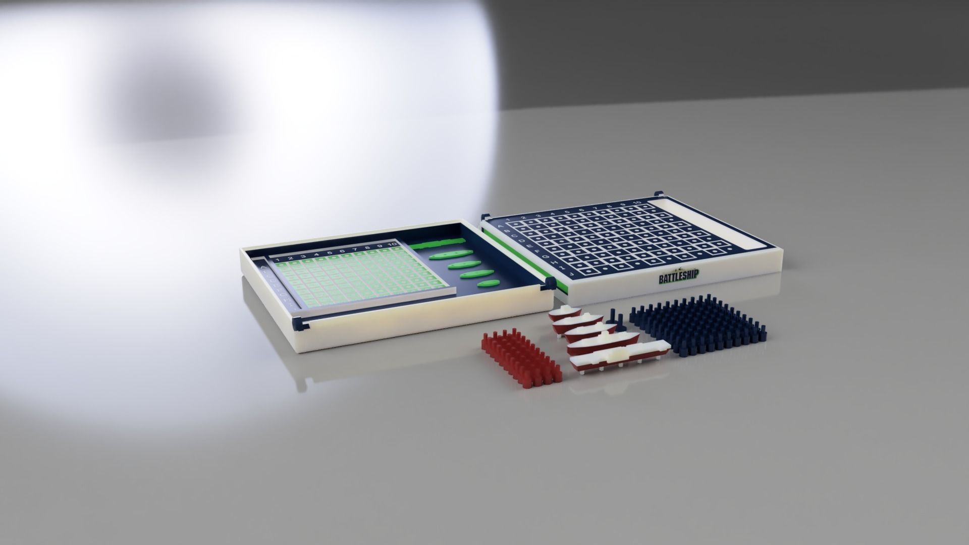 BATTLESHIP board game 3D model game battleships 3D print model_8