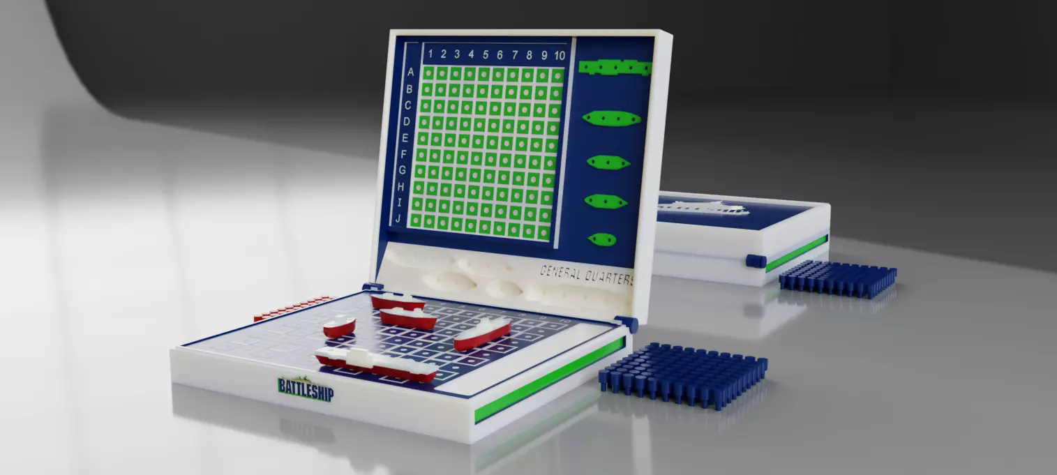 BATTLESHIP board game 3D model game battleships 3D print model_0