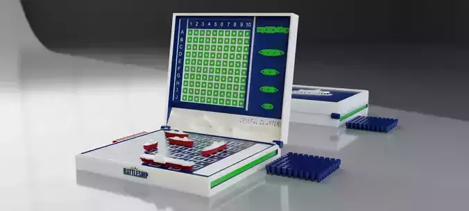BATTLESHIP board game 3D model game battleships 3D print model