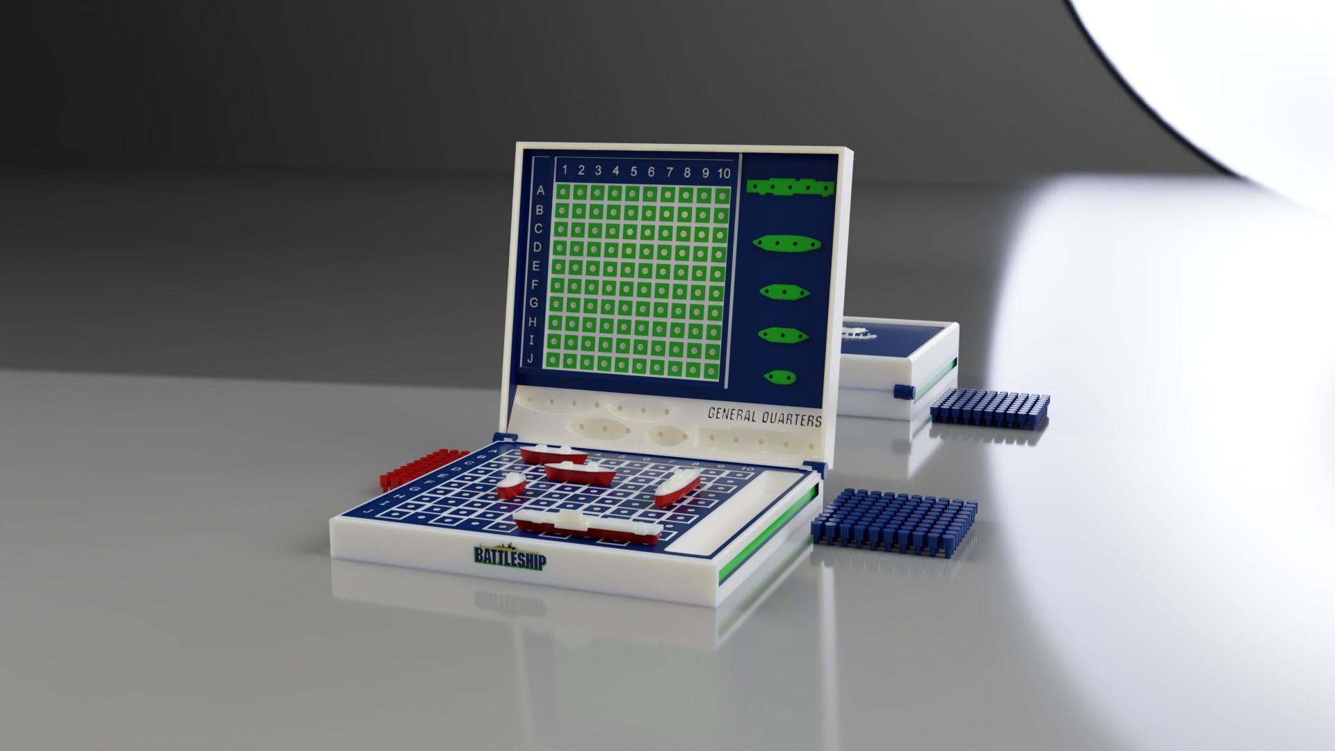 BATTLESHIP board game 3D model game battleships 3D print model_3