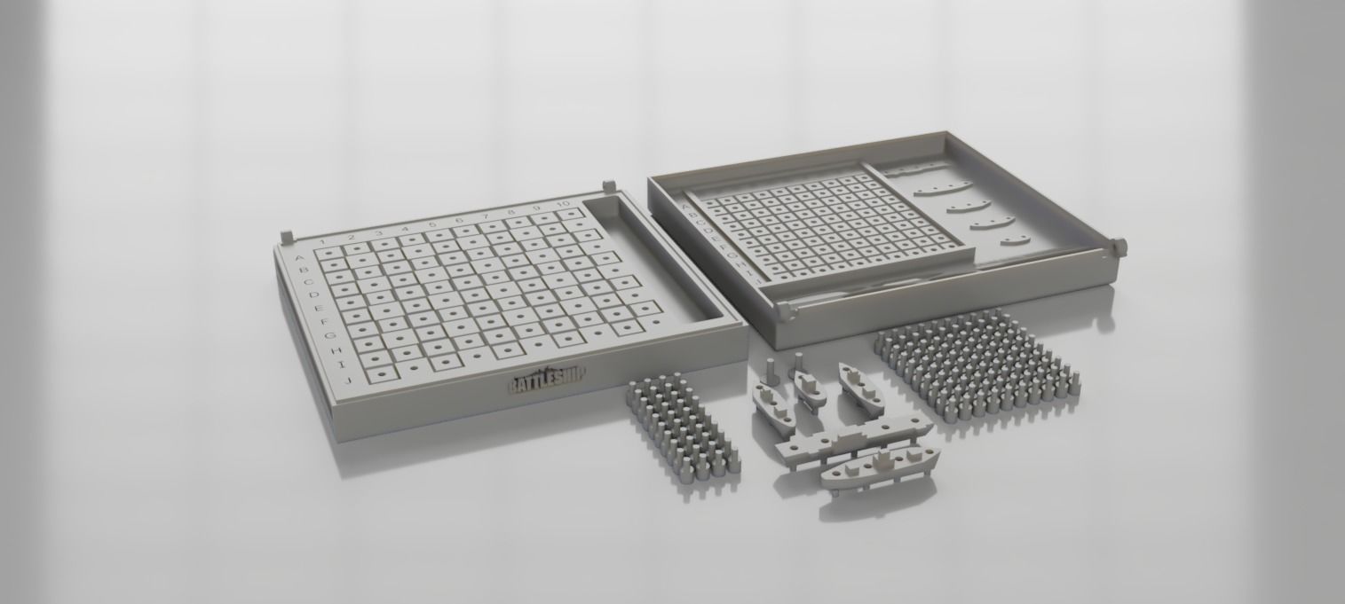 BATTLESHIP board game 3D model game battleships 3D print model_6
