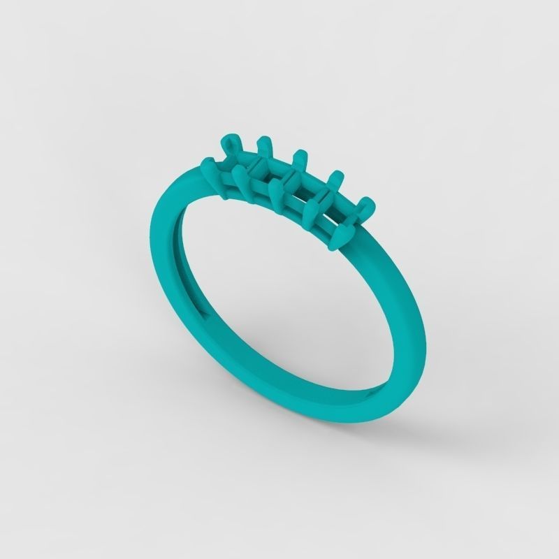 Solitaire wedding engagement women ring with diamonds 3dm stl 3D print model_15