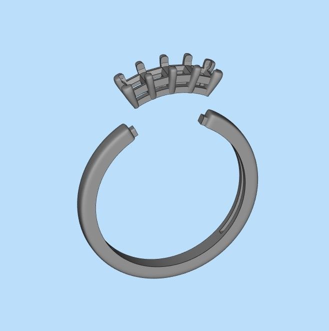 Solitaire wedding engagement women ring with diamonds 3dm stl 3D print model_18