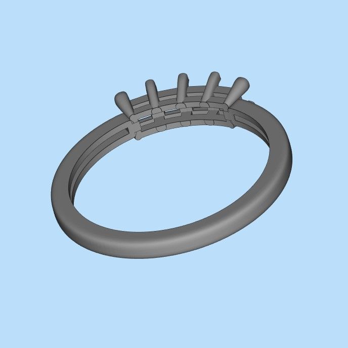 Solitaire wedding engagement women ring with diamonds 3dm stl 3D print model_28