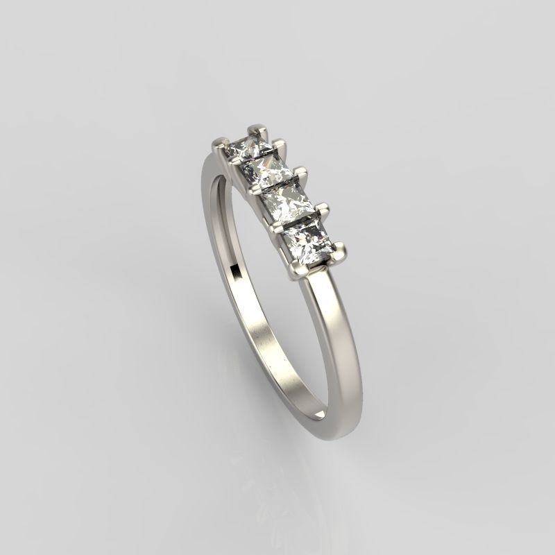 Solitaire wedding engagement women ring with diamonds 3dm stl 3D print model_3
