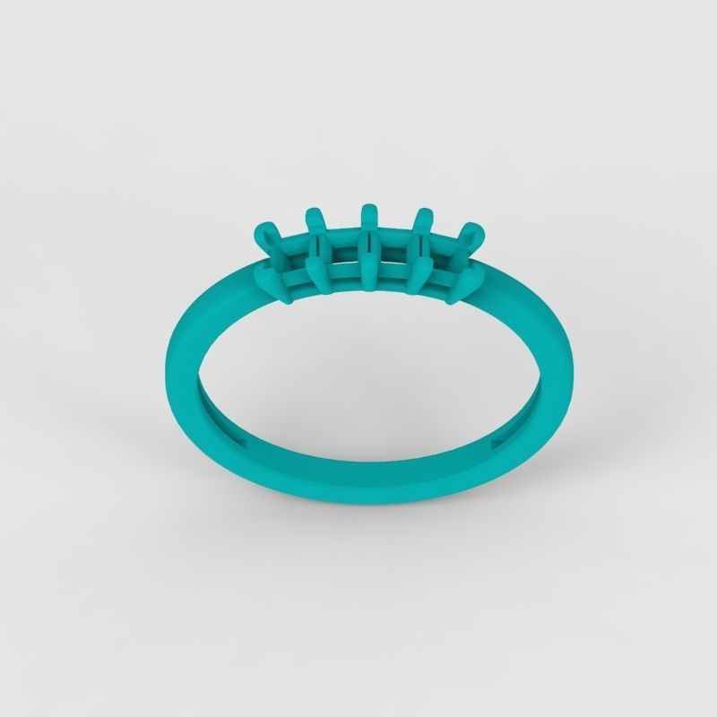 Solitaire wedding engagement women ring with diamonds 3dm stl 3D print model_14
