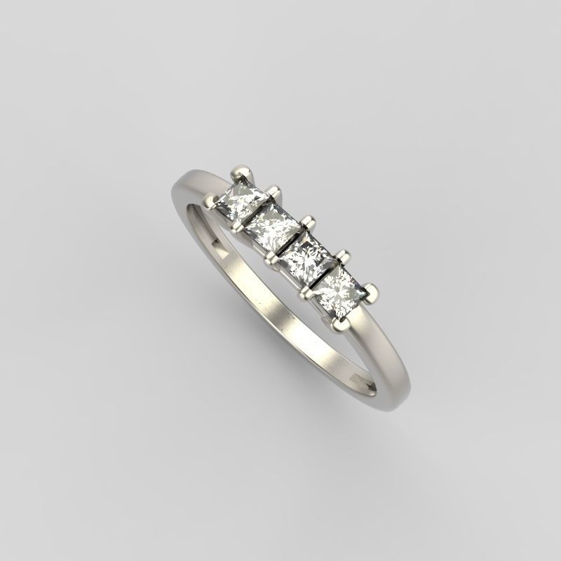 Solitaire wedding engagement women ring with diamonds 3dm stl 3D print model_8