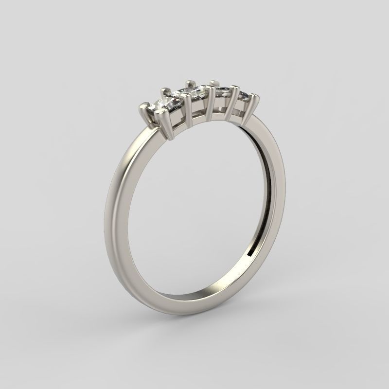 Solitaire wedding engagement women ring with diamonds 3dm stl 3D print model_10