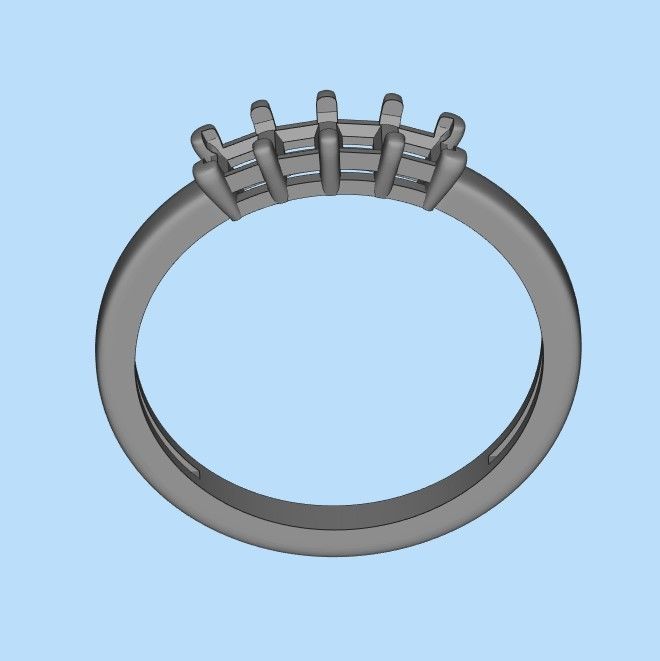 Solitaire wedding engagement women ring with diamonds 3dm stl 3D print model_17