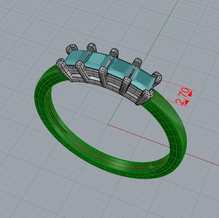 Solitaire wedding engagement women ring with diamonds 3dm stl 3D print model_22