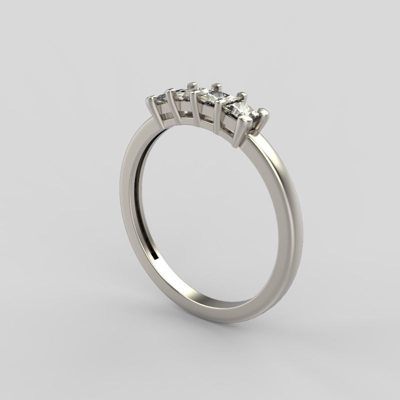 Solitaire wedding engagement women ring with diamonds 3dm stl 3D print model_5