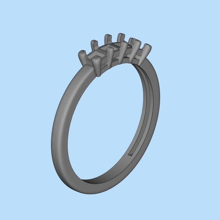 Solitaire wedding engagement women ring with diamonds 3dm stl 3D print model_29