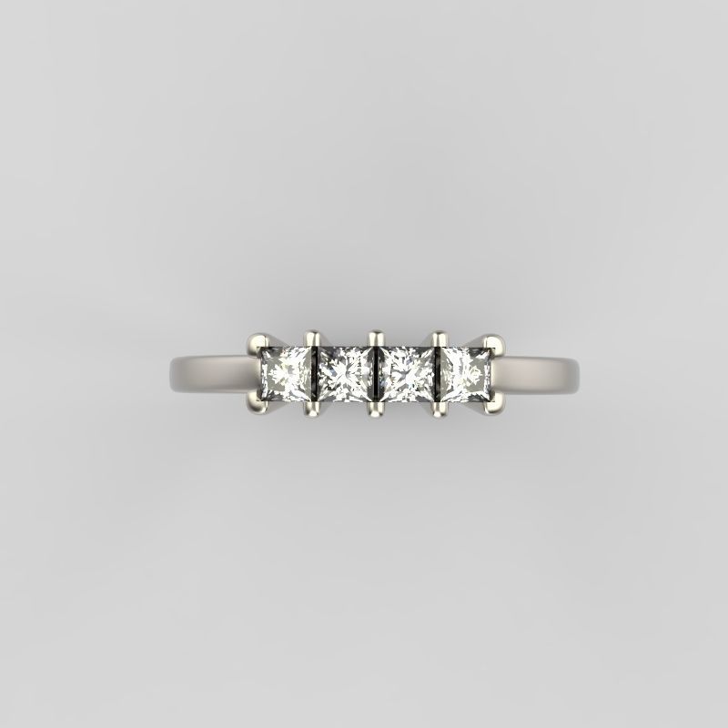 Solitaire wedding engagement women ring with diamonds 3dm stl 3D print model_9