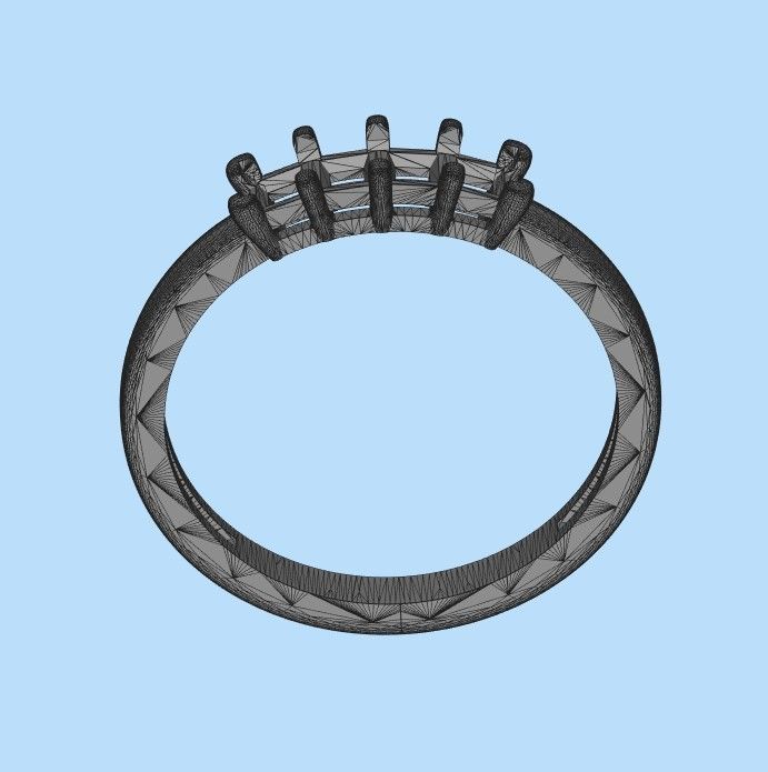 Solitaire wedding engagement women ring with diamonds 3dm stl 3D print model_23