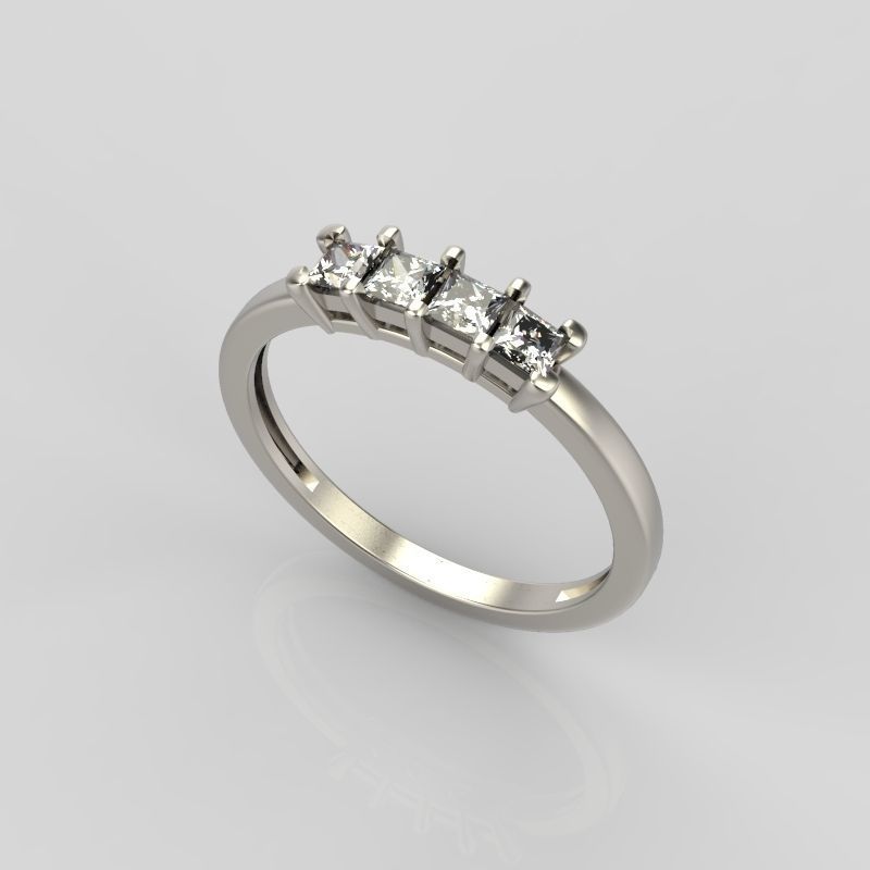 Solitaire wedding engagement women ring with diamonds 3dm stl 3D print model_2
