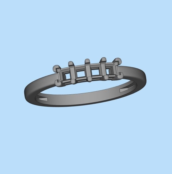 Solitaire wedding engagement women ring with diamonds 3dm stl 3D print model_24