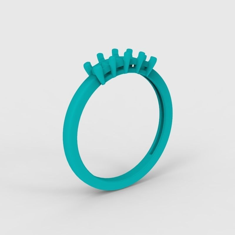 Solitaire wedding engagement women ring with diamonds 3dm stl 3D print model_11