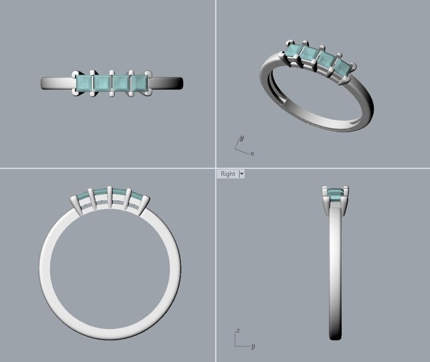 Solitaire wedding engagement women ring with diamonds 3dm stl 3D print model_20