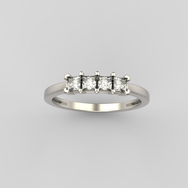 Solitaire wedding engagement women ring with diamonds 3dm stl 3D print model_7