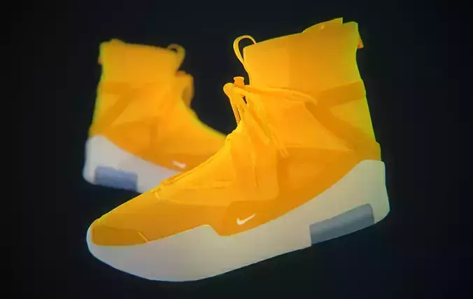  Nike Air Fear of God Amarillo Low-poly 3D model