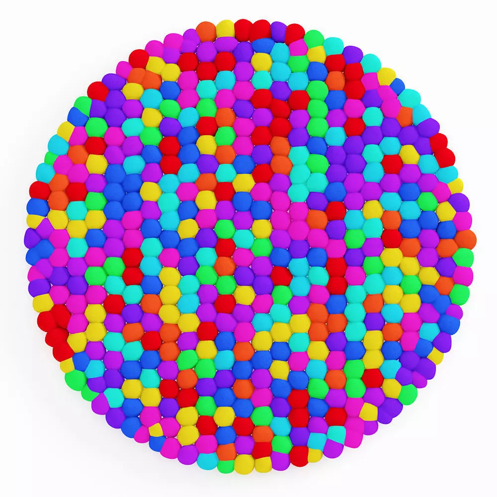 Carpet made of soft colored balls 3D model_0