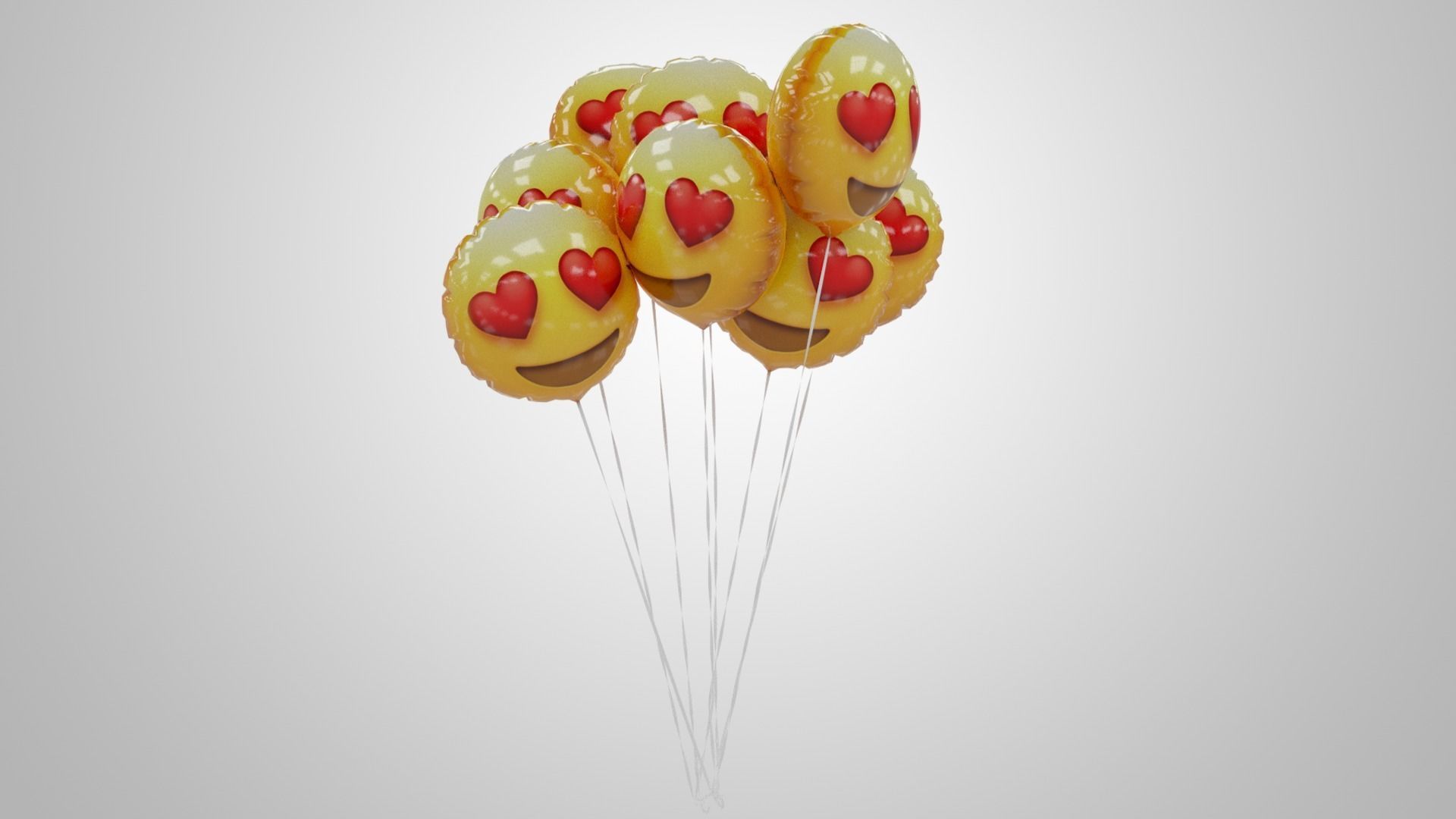 Emoji Balloons Pack Low-poly 3D model_9