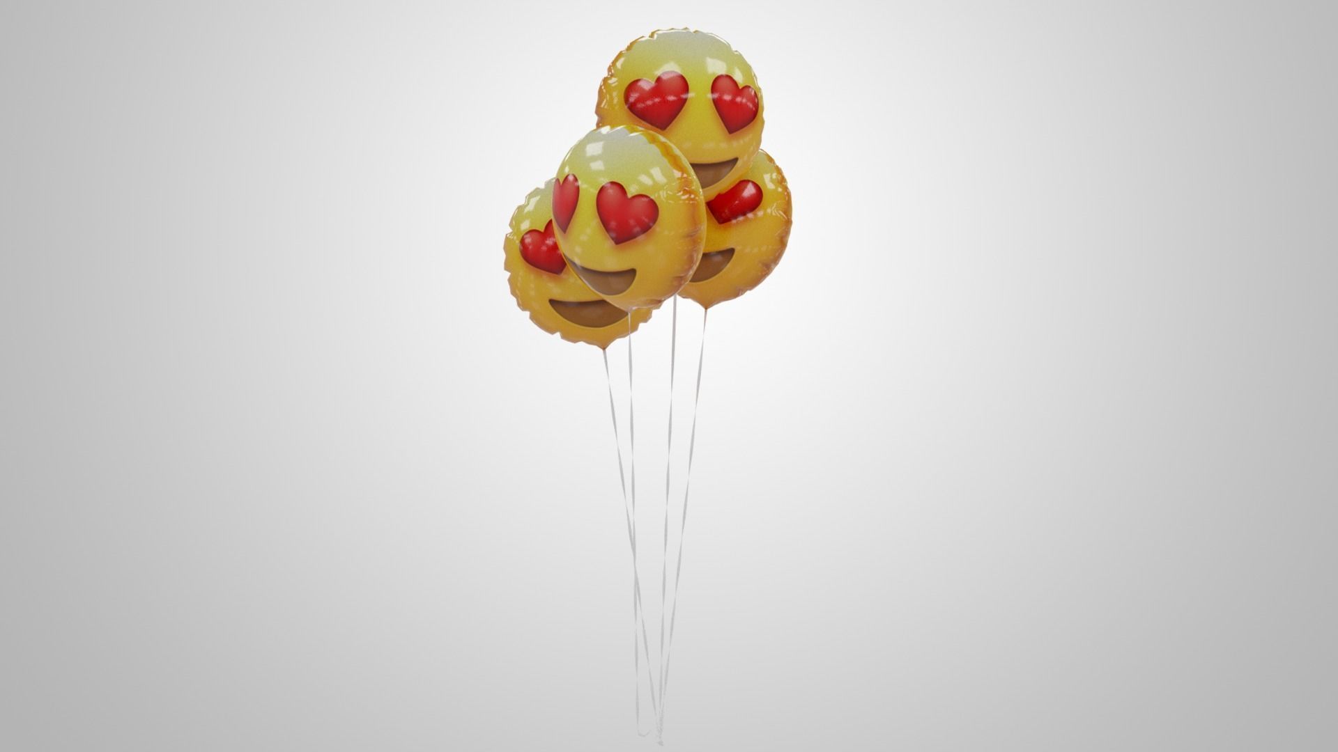 Emoji Balloons Pack Low-poly 3D model_8