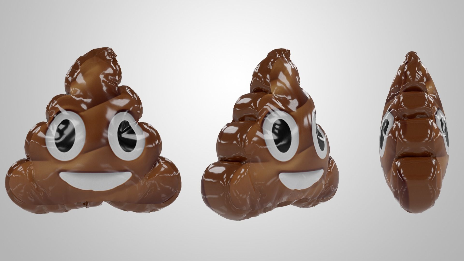 Emoji Balloons Pack Low-poly 3D model_7