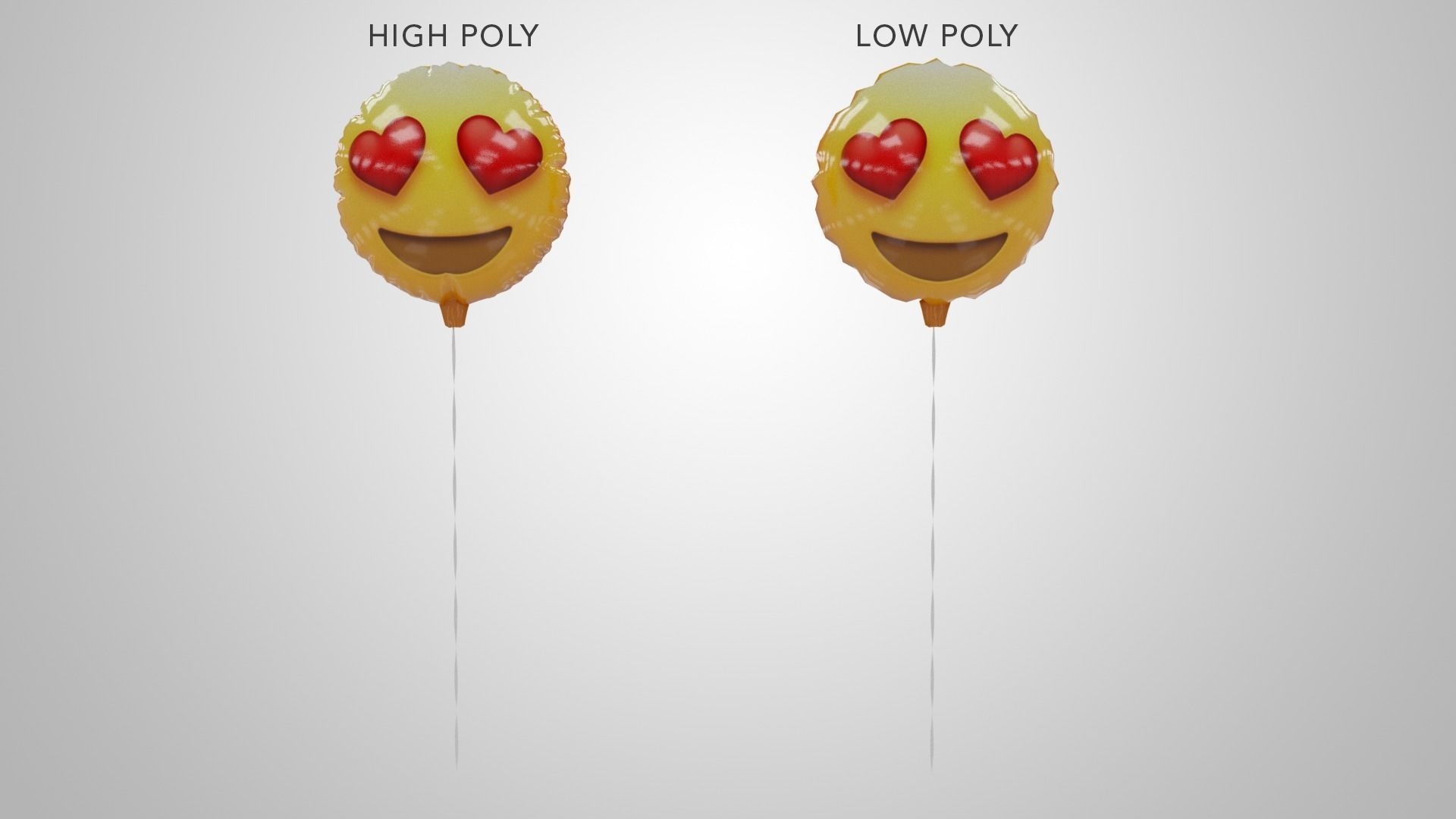 Emoji Balloons Pack Low-poly 3D model_10