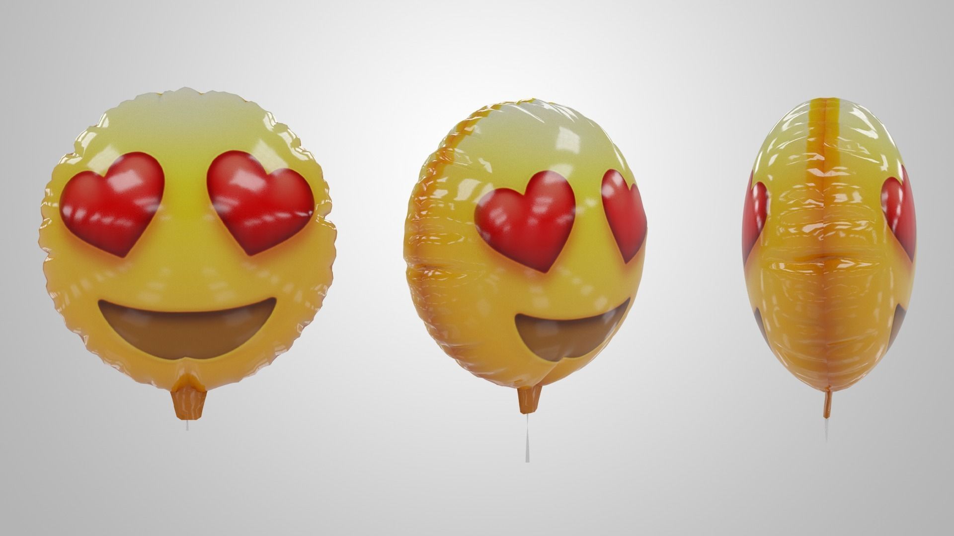 Emoji Balloons Pack Low-poly 3D model_5