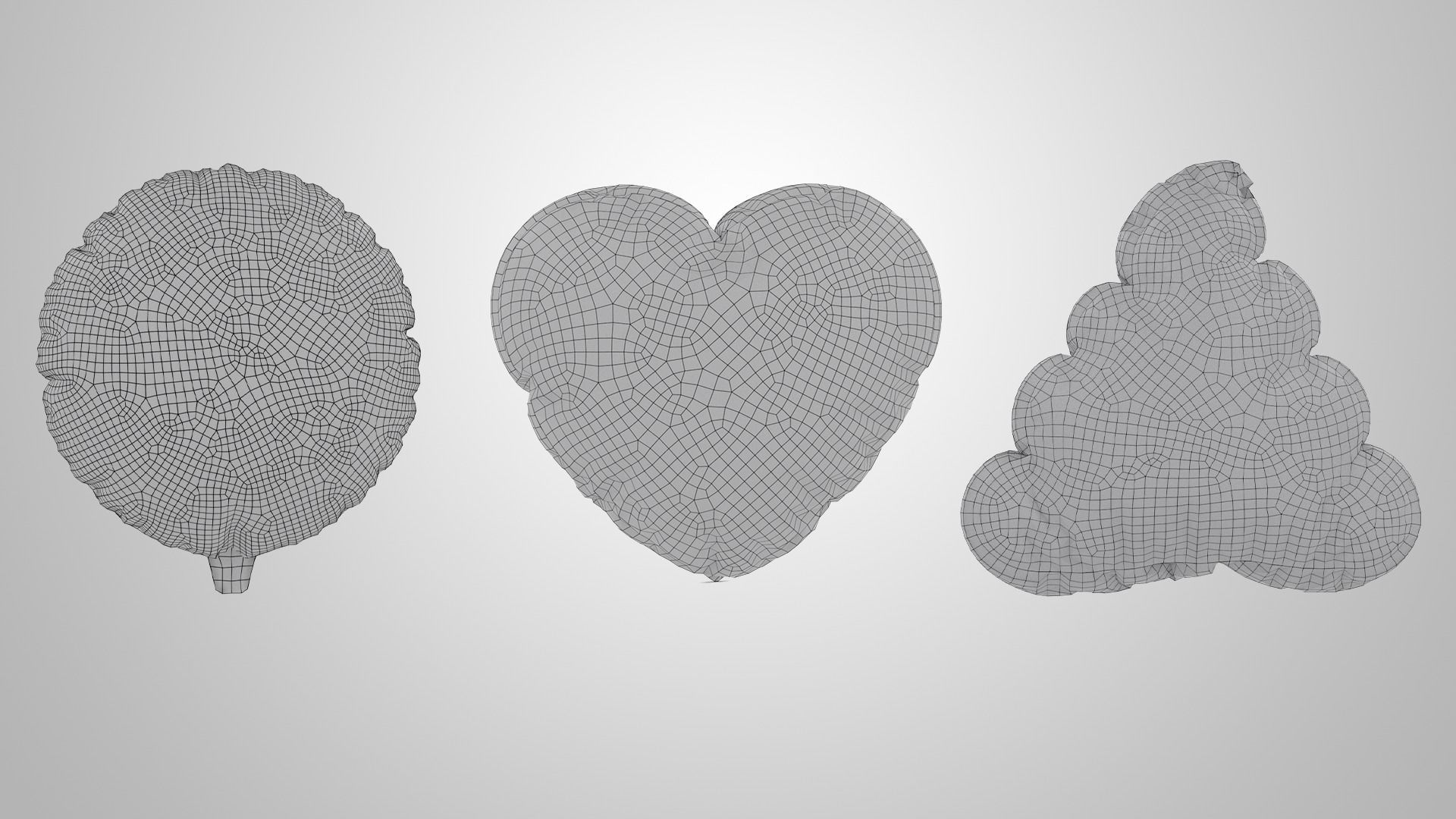 Emoji Balloons Pack Low-poly 3D model_11