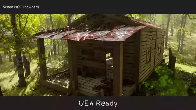 Destroyed Old House Hut - B