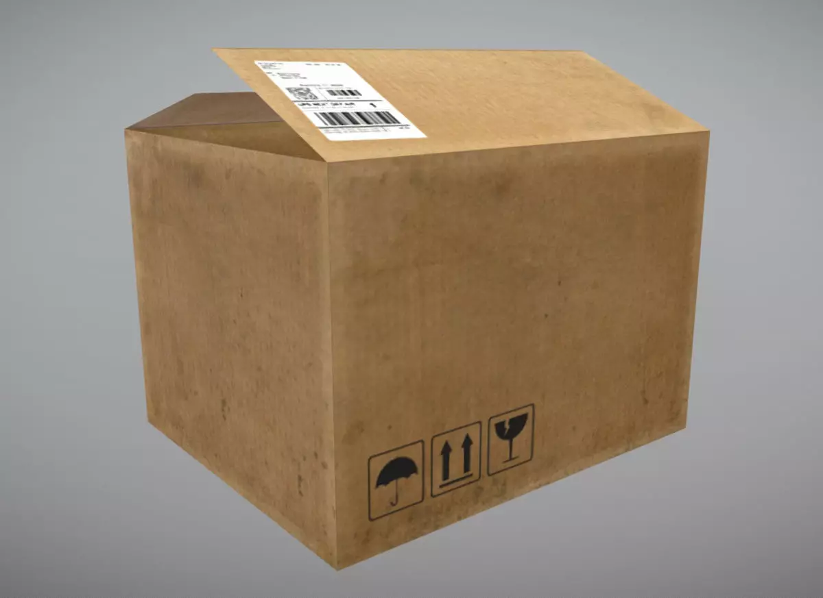 Cardboard Box Low-poly 3D model_0