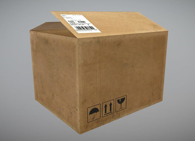 Cardboard Box Low-poly 3D model