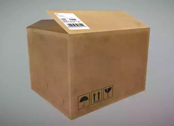 Cardboard Box Low-poly 3D model