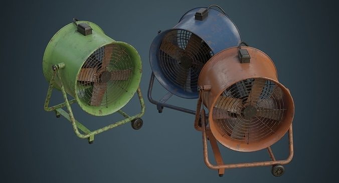 Industrial Fan 1B Low-poly 3D model