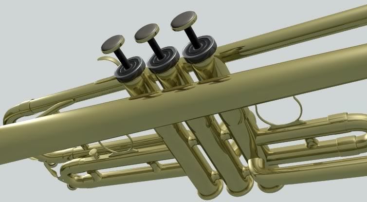 Trumpet golden 3D model_3