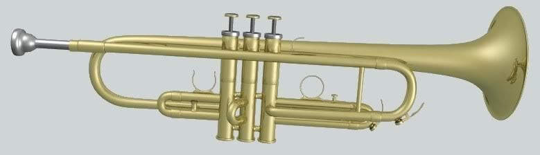 Trumpet golden 3D model_1