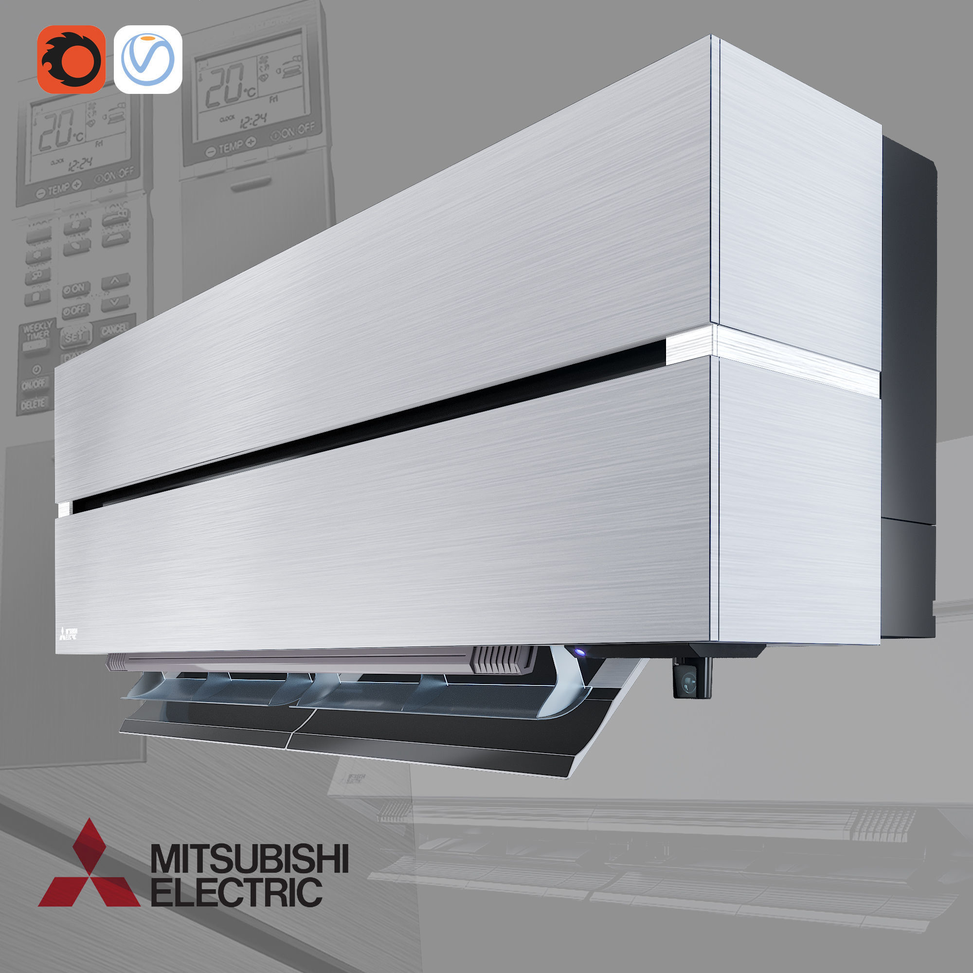 Mitsubishi Electric air conditioning 3D model_5